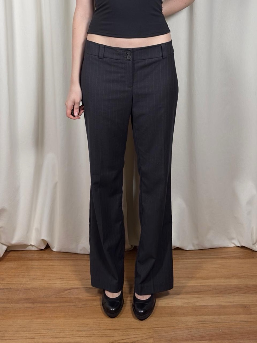 Low Rise Bootcut Pinstripe Pants - Picture 2 of 8
